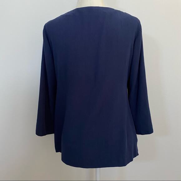 Lilly Pulitzer Navy Beaded Embroidered Tunic Top - Picture 4 of 7